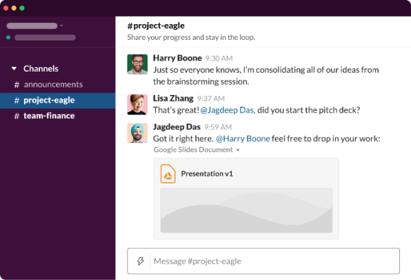 slack screenshot