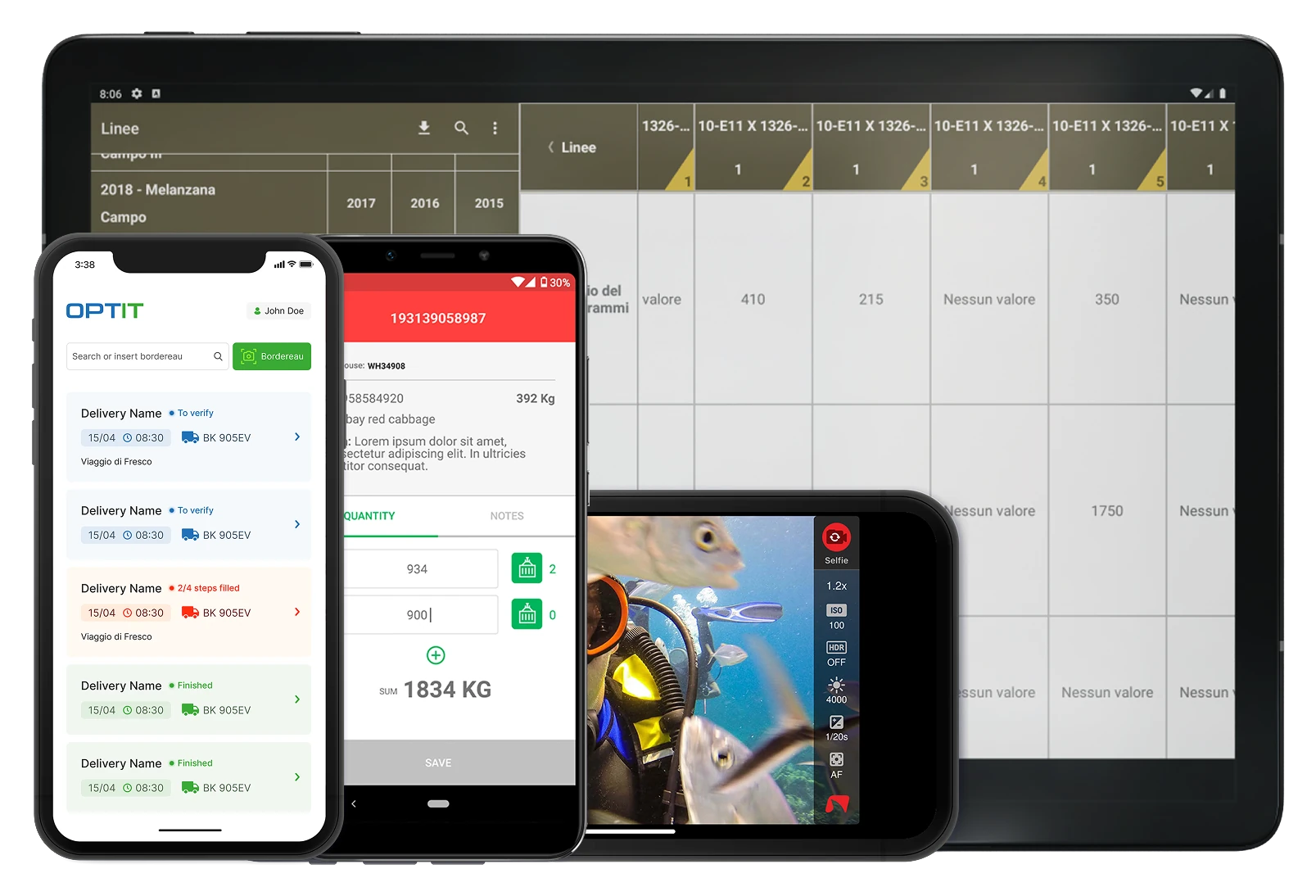 Mockup di app mobile e tablet realizzate da Mango Mobile